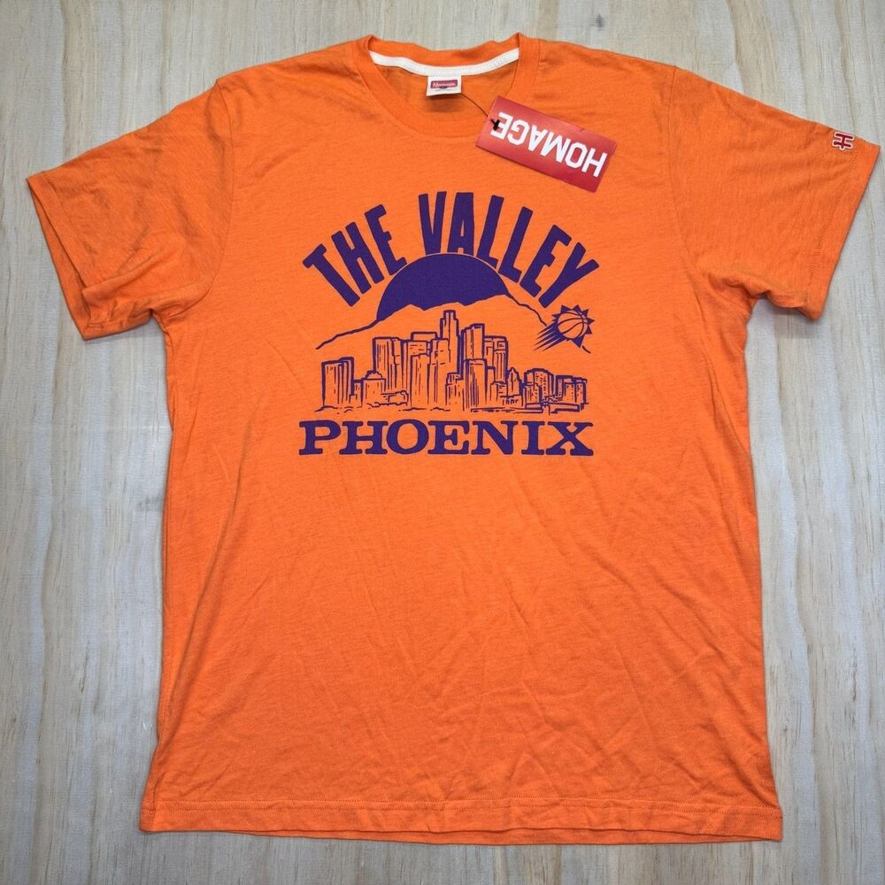 NEW Phoenix Suns Homage Unisex Orange Hometown Hyper Local Tri-Blend Shirt LG